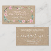 Blume für handgefertigte Seifen und Kerzen Visitenkarte (Vorne/Hinten)