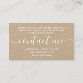 Blume für handgefertigte Seifen und Kerzen Visitenkarte (Rückseite)