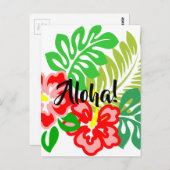 Blume für hawaiianischen Hibiskus Postkarte (Vorne/Hinten)
