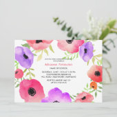 Blume für helle Aquarellfarben Einladung (Stehend Vorderseite)