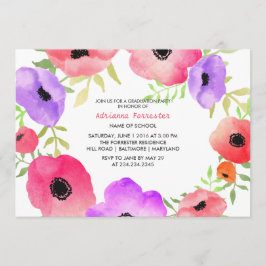 Blume für helle Aquarellfarben Einladung