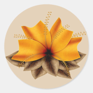Blume für Herbst Runder Aufkleber