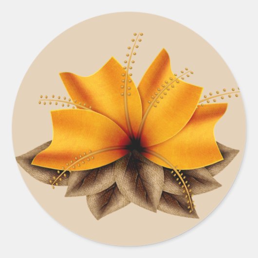Blume für Herbst Runder Aufkleber (Vorderseite)