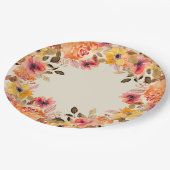 Blume für Herbstwasserfarben Pappteller (Schrägansicht)