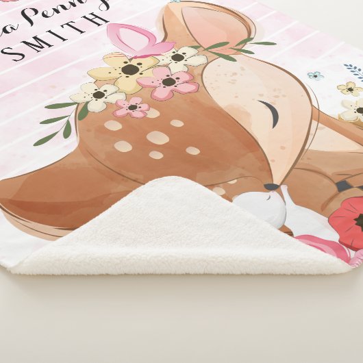 Blume für Hirsche Wasserfarben Rosa Streifen + Nam Sherpadecke (3/4)