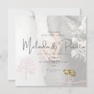 Blume für Hochzeiten in Grün und Weiß-Flyer Einladung