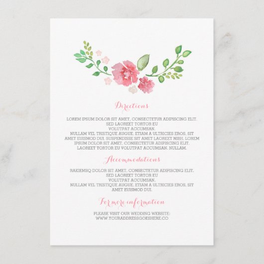 Blume für Hochzeiten - Informationen Begleitkarte (Vorderseite)