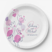 Blume für Hochzeitsblätter Pappteller (Vorderseite)