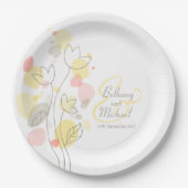 Blume für Hochzeitsblätter Pappteller (Vorderseite)