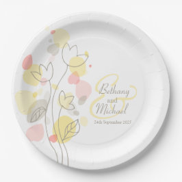 Blume für Hochzeitsblätter Pappteller