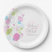 Blume für Hochzeitsblätter Pappteller (Vorderseite)