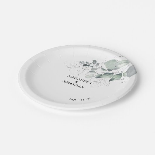 Blume für Hochzeitspapier Pappteller (Schrägansicht)