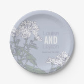 Blume für Hochzeitsstichtlinge Pappteller (Vorderseite)