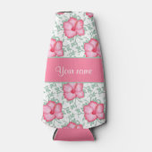 Blume für hübsch rosa Hibisken Flaschenkühler (Vorderseite)