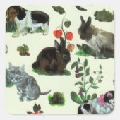 Blume für Hunde Quadratischer Aufkleber (Vorderseite)