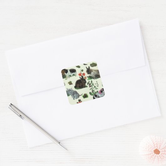 Blume für Hunde Quadratischer Aufkleber (Umschlag)