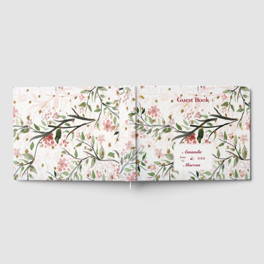 Blume für japanische Kirschblüten Gästebuch (Voll)