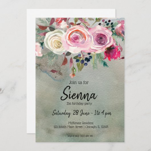 Blume für jeden Anlass Einladung (Vorne/Hinten)