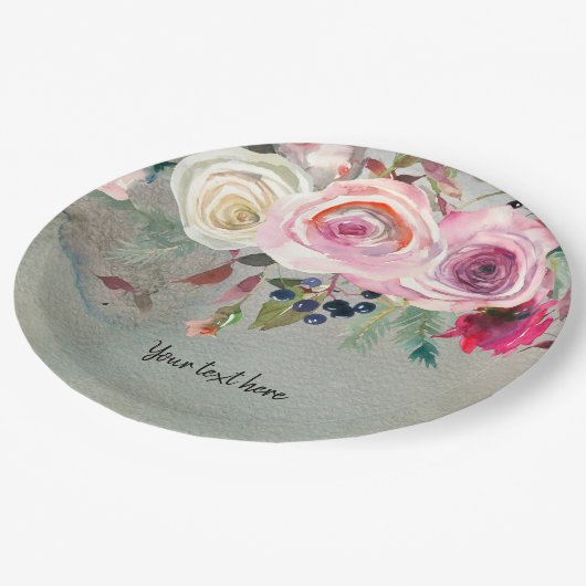 Blume für jeden Anlass Pappteller (Schrägansicht)