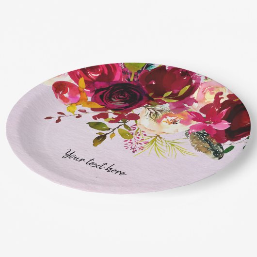 Blume für jeden Anlass Pappteller (Schrägansicht)