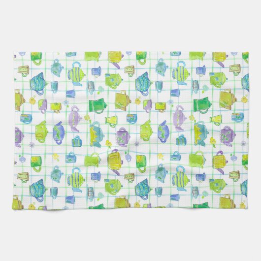 Blume für Kaffeekochen Geschirrtuch (Horizontal)