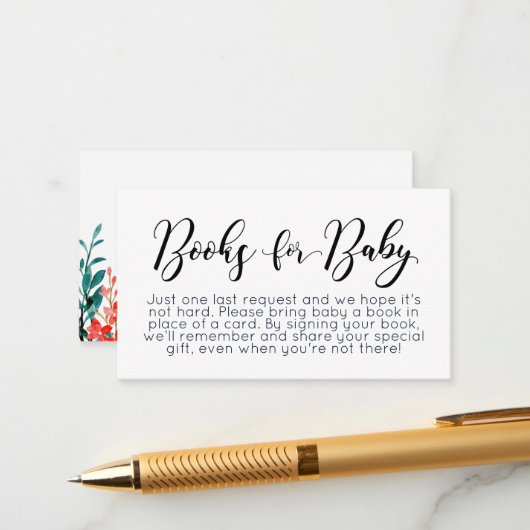 Blume für Kinder mit Babyeinschlusskarte Begleitkarte (Vorderseite/Rückseite Beispiel)