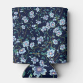 Blume für Kinder: nahtlos dunkelblau Dosenkühler (Rückseite)