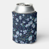 Blume für Kinder: nahtlos dunkelblau Dosenkühler (Kanne Rückseite)