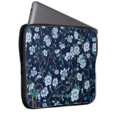 Blume für Kinder: nahtlos dunkelblau Laptopschutzhülle (Vorne Rechts)