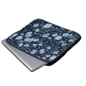 Blume für Kinder: nahtlos dunkelblau Laptopschutzhülle (Vorne Knopf)