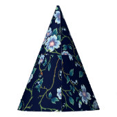 Blume für Kinder: nahtlos dunkelblau Partyhütchen (Rückseite)