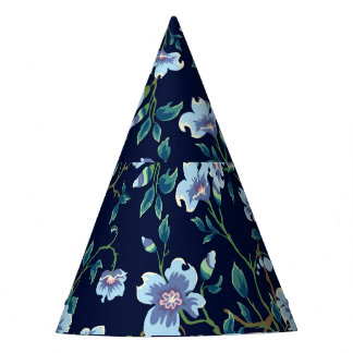 Blume für Kinder: nahtlos dunkelblau Partyhütchen