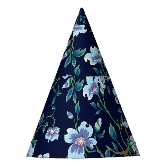 Blume für Kinder: nahtlos dunkelblau Partyhütchen (Vorderseite)