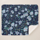 Blume für Kinder: nahtlos dunkelblau Sherpadecke (Vorderseite (Horizontal))