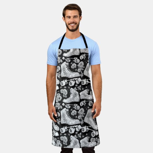 Blume für klassische Roller-Skate, Schwarz-weiß Schürze (Getragen)