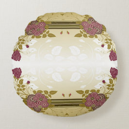 Blume für klassische Stile Rundes Kissen