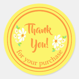 Blume für kleine Unternehmen Vielen Dank Runder Aufkleber