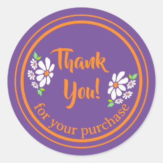 Blume für kleine Unternehmen Vielen Dank Runder Aufkleber