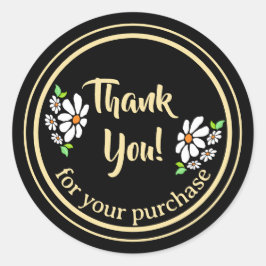 Blume für kleine Unternehmen Vielen Dank Runder Aufkleber