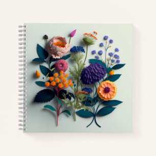 Blume für knallfarbiges Papier Notizblock