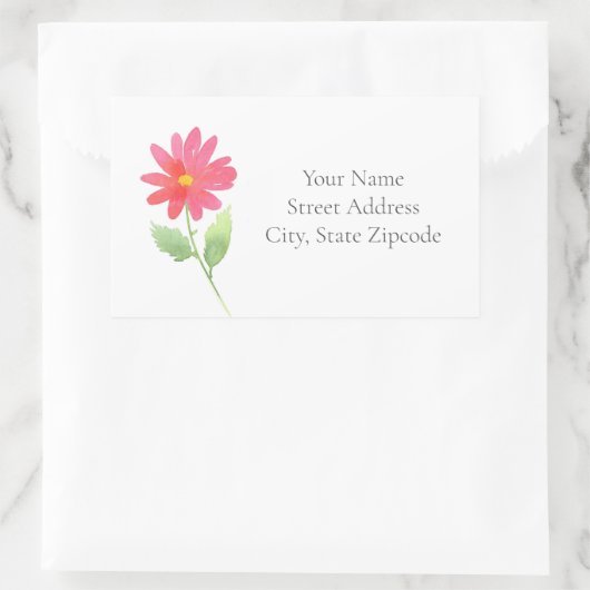 Blume für Korallenrosa Rechteckiger Aufkleber (Tasche)