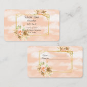 Blume für Korallenwatercolor in Goldrahmen Begleitkarte (Vorne/Hinten)