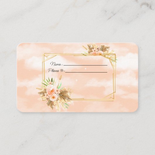 Blume für Korallenwatercolor in Goldrahmen Begleitkarte (Rückseite)