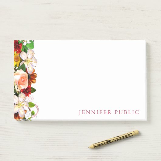 Blume für kreative Aquarellblumen Moderne Vorlagen Post-it Klebezettel (Auf Schreibtisch)