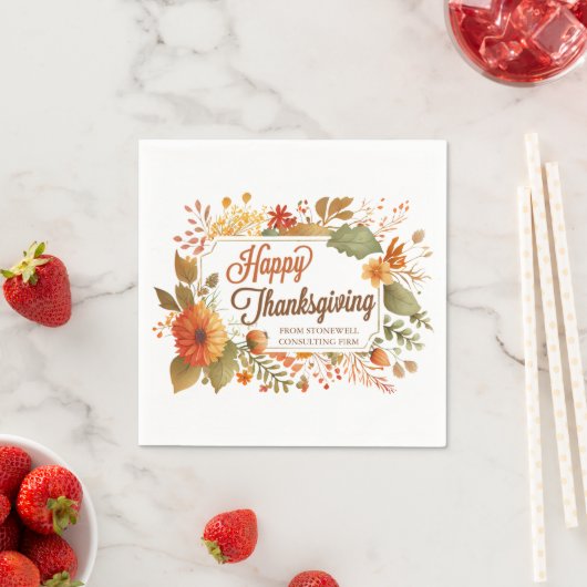 Blume für kundenspezifische Business Erntedank Par Serviette (Beispiel)