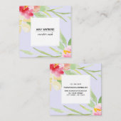 Blume für künstlerische Aquarellbilder, Lavendel Quadratische Visitenkarte (Vorne/Hinten)