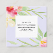 Blume für künstlerische Aquarellbilder, Lavendel Quadratische Visitenkarte (Rückseite)