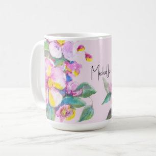 Blume für künstlerische Pfirsiche Personalisiert Kaffeetasse