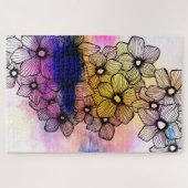 Blume für künstlerische Wasserfarbe und Tinte Puzzle (Horizontal)
