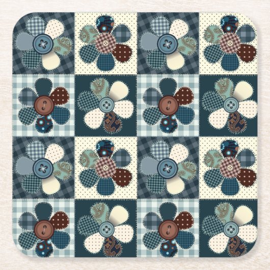 Blume für Länderpatchwork Rechteckiger Pappuntersetzer (Vorderseite)